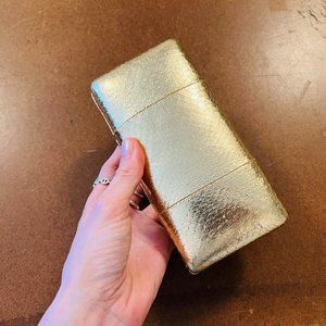 KOTUR - gold embossed leather clutch